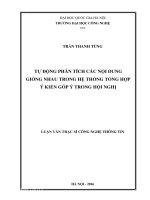 TỰ ĐỘNG PHÂN TÍCH CÁC NỘI DUNG GIỐNG NHAU TRONG HỆ THỐNG TỔNG HỢP Ý KIẾN GÓP Ý TRONG HỘI NGHỊ