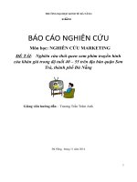 Nghiên cứu thói quen xem phim truyền hình của khán giả trong độ tuổi 40-55 trên địa bàn quận sơn trà. thành phố đà nẵng