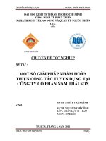 Một số giải pháp nhằm hoàn thiện công tác tuyển dụng tại công ty cổ phần nam thái sơn 