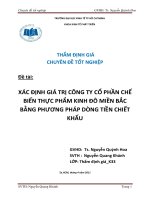 Xác định giá trị công ty cổ phần chế biến thực phẩm kinh đô miền bắc bằng phương pháp dòng tiền chiết khấu 
