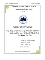 Ứng dụng các phương pháp thẩm định giá thẩm định bất động sản 146 nguyễn văn trối và 223 hoàng văn thụ 