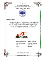 Thực trạng và một số giải pháp nhằm hoàn thiện công tác tuyển dụng tại công ty cổ phần đầu tư an phong  