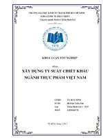 Xây dựng tỷ suất chiết khấu ngành thục phẩm việt nam 