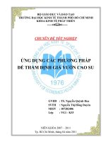 Ứng dụng các phương pháp để thẩm định giá vườn cao su 