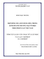HỢP ĐỒNG MUA BÁN HÀNG HÓA TRONG KINH DOANH THƯƠNG MẠI VÔ HIỆU THEO PHÁP LUẬT VIỆT NAM