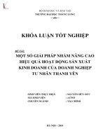 Một số giải pháp nhằm nâng cao hiệu quả hoạt động sản xuất kinh doanh cảu doanh nghiệp tư nhân Thanh Yên