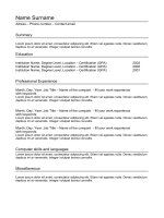 CV classic  CV tiếng anh cơ bản