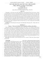 QUAN HỆ THƯƠNG MẠI VIỆT NAM - TRUNG QUỐC: THỰC TRẠNG, VẤN ĐỀ VÀ GIẢI PHÁP