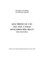 Giải thích các câu tục ngữ, ca dao bằng khoa học địa lí