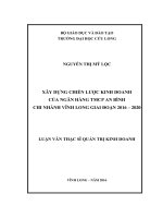 Xây dựng chiến lược kinh doanh của Ngân hàng TMCP An Bình chi nhánh Vĩnh Long giai đoạn 20162020 (LV thạc sĩ))
