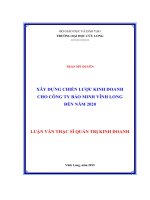 Xây dựng chiến lược kinh doanh cho công ty Bảo Minh Vĩnh Long đến năm 2020 (LV thạc sĩ))