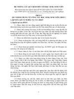 HỆ THỐNG CÁC QUY ĐỊNH ĐỐI VỚI HỌC SINH, SINH VIÊN