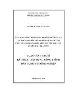 Ứng dụng công nghệ trộn xi măng dưới sâu và các phương pháp thí nghiệm xác định tính chất của nó trong điều kiện đất yếu khu vực Duyên hải  Trà Vinh (LV thạc sĩ))