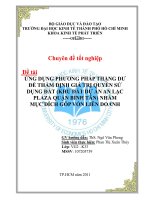 Ứng dụng phương pháp thặng dư để thẩm định giá trị quyền sử dụng đất (khu đất dự án an lạc plaza quận bình tân) nhằm mục đích góp vốn liên doanh 