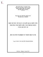 Một số yếu tố nguy cơ liên quan đến tổn thương tim trên siêu âm ở bệnh nhân tăng huyết áp