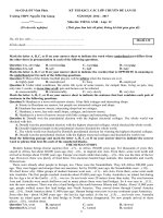 đề thi thử tiếng anh tốt nghiệp thpt