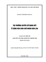 THỊ TRƯỜNG QUYỀN SỬ DỤNG ĐẤT Ở CỘNG HÒA DÂN CHỦ NHÂN DAN LÀO