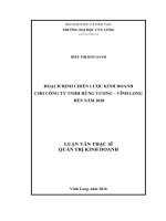 Hoạch định chiến lược kinh doanh cho công ty TNHH Hùng Vương  Vĩnh Long đến năm 2020 (LV thạc sĩ))