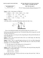 Đề thi chọn đội tuyển học sinh giỏi tỉnh vòng I năm 2014-2015 môn Hóa học 9 - Phòng GD&ĐT Thanh Chương (có đáp án)