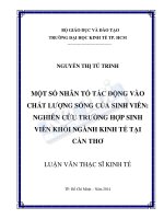 MỘT SỐ NHÂN TỐ TÁC ĐỘNG VÀO CHẤT LƯỢNG SỐNG CỦA SINH VIÊN NGHIÊN CỨU TRƯỜNG HỢP SINH VIÊN KHỐI NGÀNH KINH TẾ TẠI CẦN THƠ