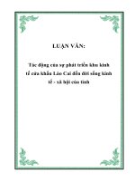 Tác động của sự phát triển khu kinh tế cửa khẩu Lào Cai đến đời sống kinh tế - xã hội của tỉnh