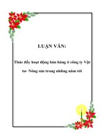 Thúc đẩy hoạt động bán hàng ở công ty Vật tư- Nông sản trong những năm tới