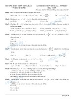 Đề thi trắc nghiệm Toán THPT Trần Hưng Đạo 2017