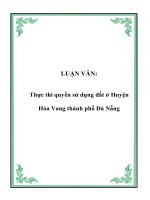 Thực thi quyền sử dụng đất ở Huyện Hòa Vang thành phố Đà Nẵng