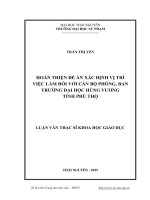 Hoàn thiện đề án xác định VTVL đối với cán bộ phòng, ban ở trường đại học hùng vương tỉnh phú thọ 