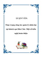 Thực trạng công tác quản lý nhân lực tại khách sạn Dân Chủ- Một số kiến nghị hoàn thiện