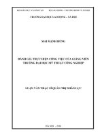 Đánh giá thực hiện công việc của giảng viên trường đại học mỹ thuật công nghiệp 