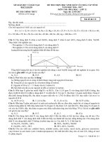 Đề và đáp án thi học sinh giỏi môn Hóa học  tỉnh Bắc giang