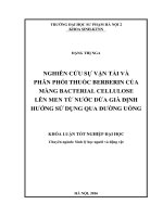 Nghiên cứu sự vận tải và phân phối thuốc berberin của màng bacterial cellulose lên men từ nước dừa già định hướng sử dụng qua đường uống 