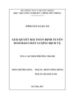 GIẢI QUYẾT BÀI TOÁN ĐỊNH TUYẾN ĐẢM BẢO BĂNG THÔNG, ĐỘ TRỄ (tt)