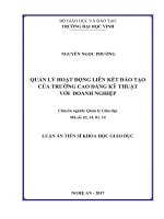 Quản lý hoạt động liên kết đào tạo của trường cao đẳng kỹ thuật với doanh nghiệp (tt) 