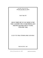 Hoàn thiện đề án xác định VTVL đối với cán bộ phòng, ban ở trường Đại học Hùng Vương tỉnh Phú Thọ (LV thạc sĩ)