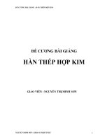 Đề cương bài giảng hàn thép hợp kim
