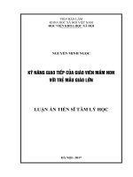 Kỹ năng giao tiếp của giáo viên mầm non với trẻ mẫu giáo lớn 
