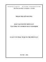 Đào tạo nguồn nhân lực tại công ty cổ phần may nam định 