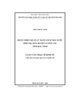 Hoàn thiện quản lý ngân sách nhà nước trên địa bàn huyện Lương Tài, tỉnh Bắc Ninh (LV thạc sĩ)