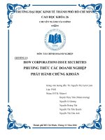 Bài dịch môn tài chính doanh nghiệp phương thức các doanh nghiệp phát hành chứng khoán 