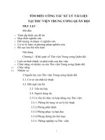 TÌM HIỂU CÔNG TÁC XỬ LÝ TÀI LIỆU TẠI THƯ VIỆN TRUNG ƯƠNG QUÂN ĐỘI