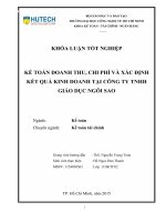 Thực trạng công tác kế toán doanh thu chi phí và xác định kết quả kinh doanh tại công ty TNHH Giáo dục Ngôi sao