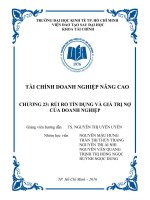 Bài dịch môn tài chính doanh nghiệp nâng cao rủi ro tín dụng và giá trị nợ của doanh nghiệp 