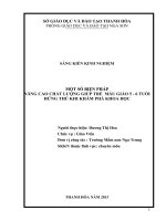 SKKN mam non: Một số biện pháp nâng cao chất lượng giúp trẻ 5 6 tuổi hứng thú khi khám phá khoa học
