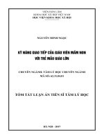 Kỹ năng giao tiếp của giáo viên mầm non với trẻ mẫu giáo lớn  tt 