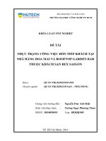 Thực trạng công việc đón tiếp khách tại nhà hàng Hoa Mai và Rooftop Garden Bar thuộc khách sạn Rex SaiGon