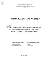 Nâng cao hiệu quả hoạt động kinh doanh tại Công ty Cổ phần Đầu tư công nghệ và phát triển kỹ thuật Việt Nam