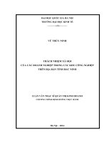 Trách nhiệm xã hội của các doanh nghiệp trong các khu công nghiệp trên địa bàn tỉnh bắc ninh