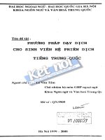 Phương pháp dạy dịch cho sinh viên hệ phiên dịch tiếng Trung Quốc